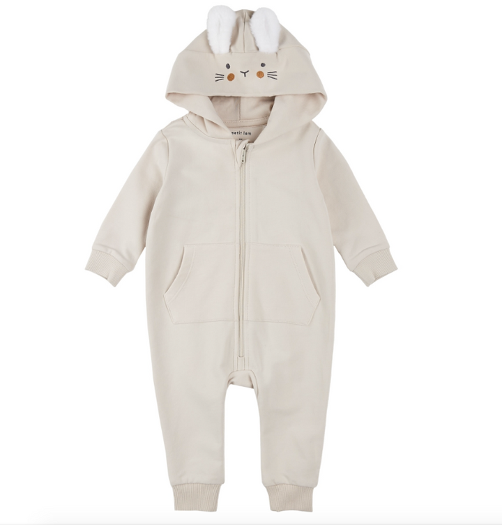 Beige Bunny Knit Playsuit