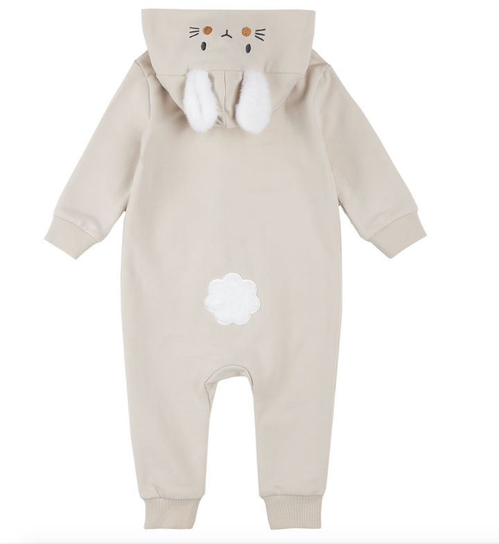 Beige Bunny Knit Playsuit