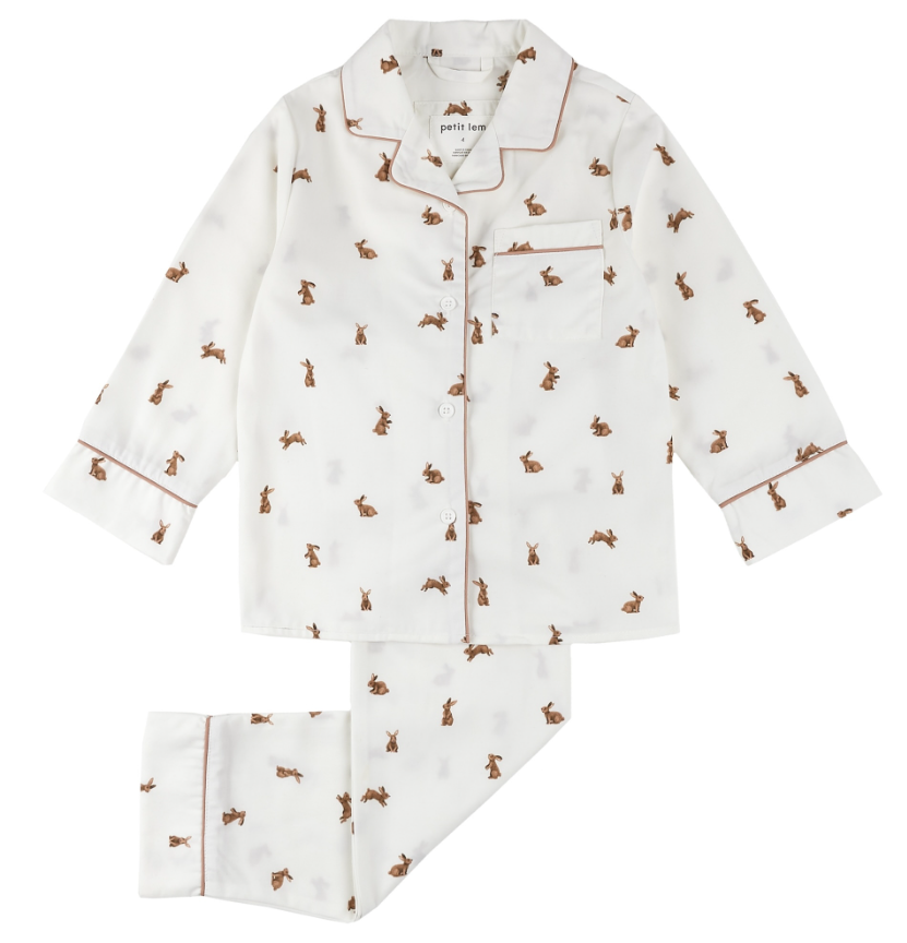 Off White Bunny PJ Set