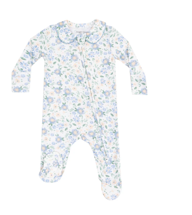Peter Pan 2 Way Zipper Footie | Baby Veronical Floral