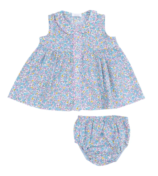 Jill Peter Pan Collar Dress w/Ric Rac | Flowers and Berries