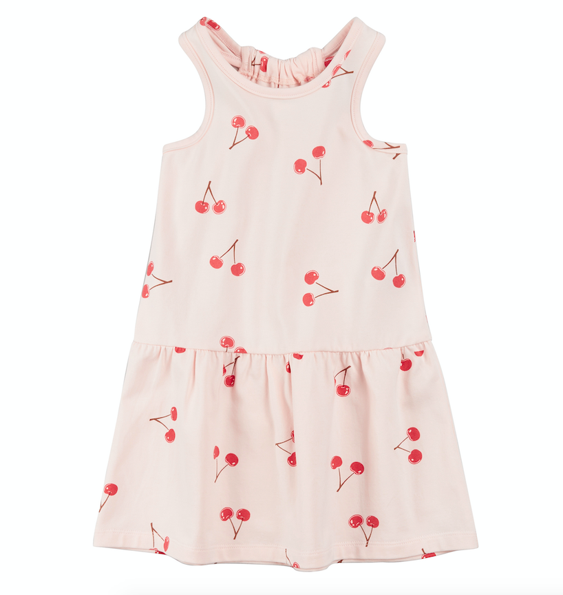 Lt Pink Cherry Print Dress