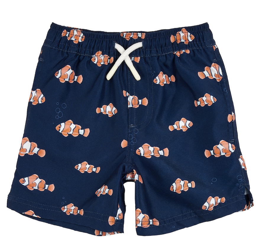Navy Clown Fish Swim Trunk