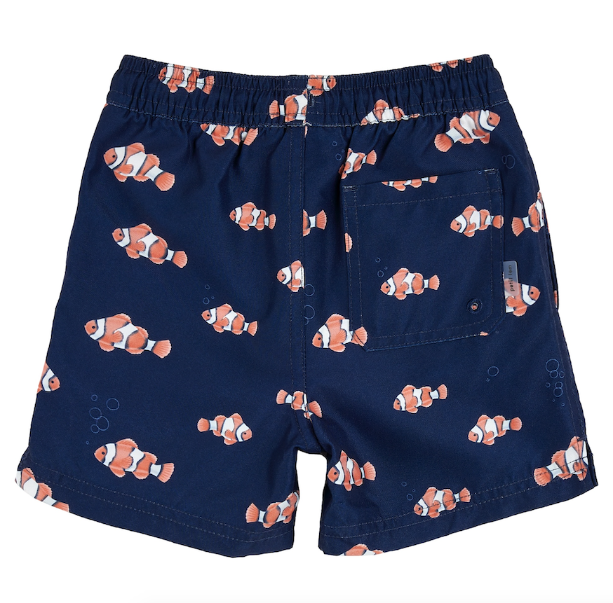 Navy Clown Fish Swim Trunk