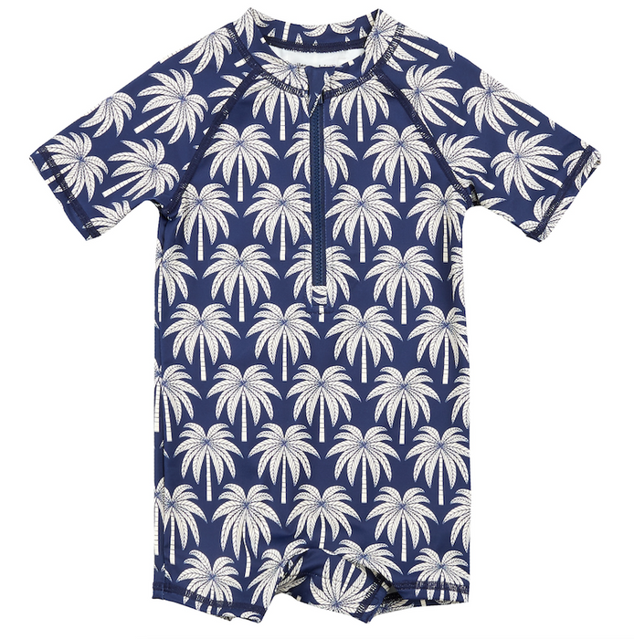 Navy Palm Tree Sunsuit