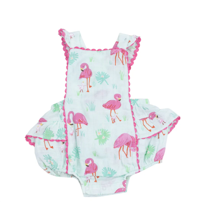 Ric Rac Ruffle Sunsuit | Flamingos