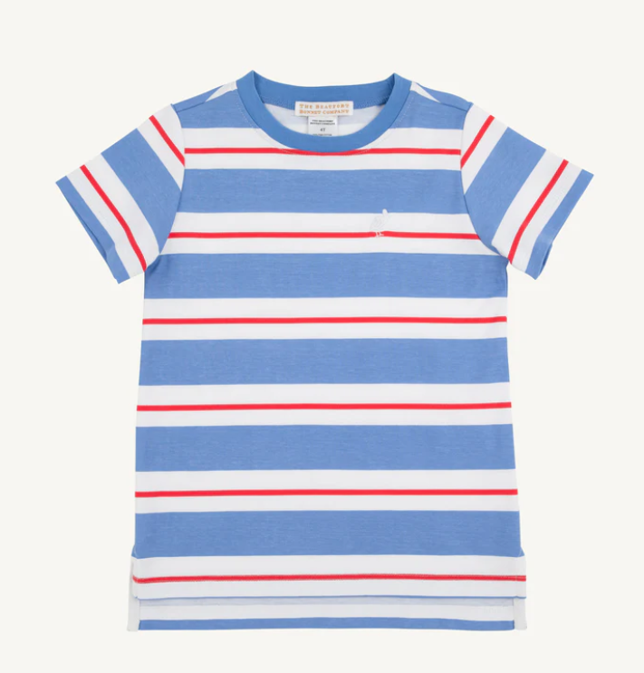 Carter Crewneck | Barbados Blue, Richmond Red, & Worth Avenue White Stripe