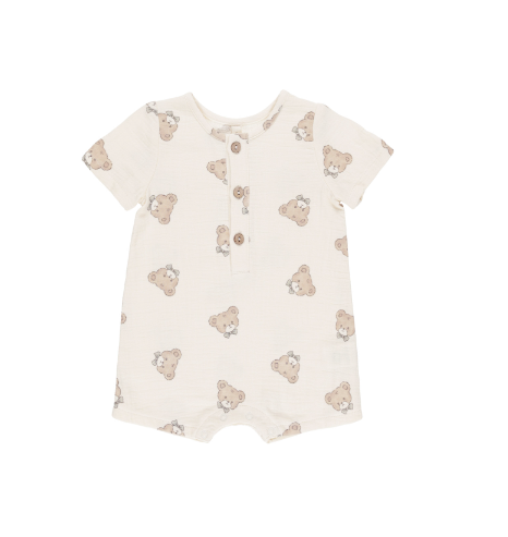Short Sleeve Woven Romper | Teddy