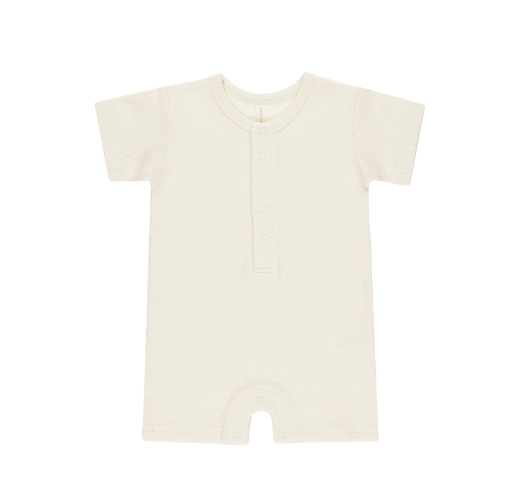 Waffle Snap Romper | Natural