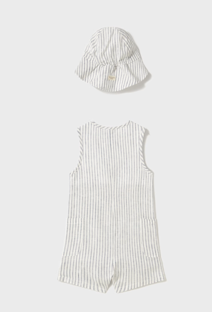 Striped Romper w/Hat Set | 1643