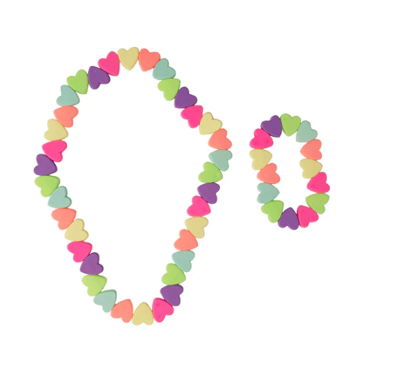 Sweet Tart Heart Necklace & Bracelet Set