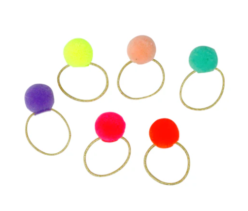 Pom Pom Hair Elastics Set