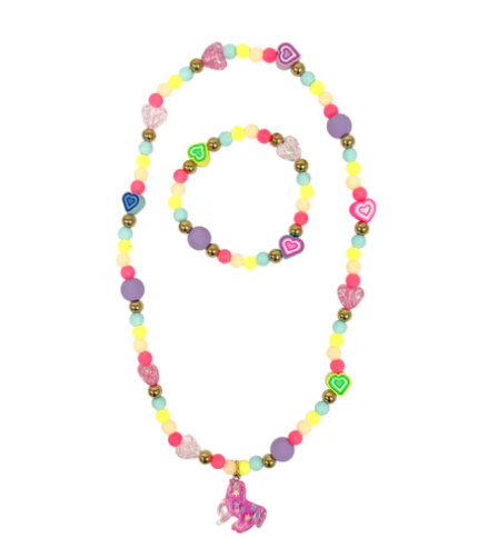Unicorn Rainbow Necklace & Bracelet Set
