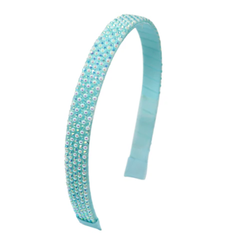 Lt Blue Pearl Rhinestone Headband