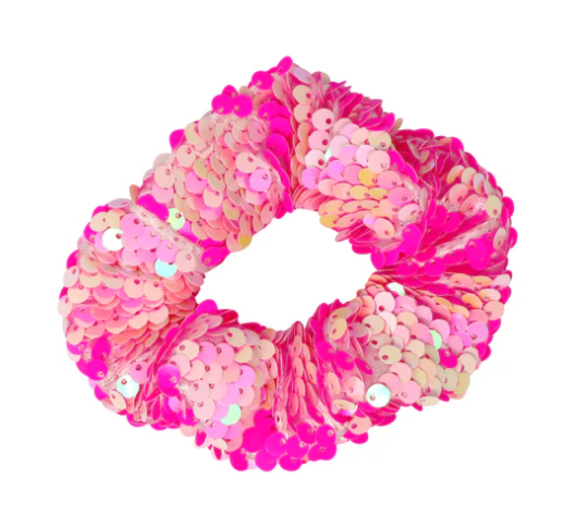 Pink Sequin Hair Scrunchie