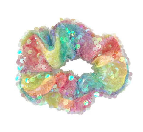 Unicorn Rainbow Sequin Hair Scrunchie