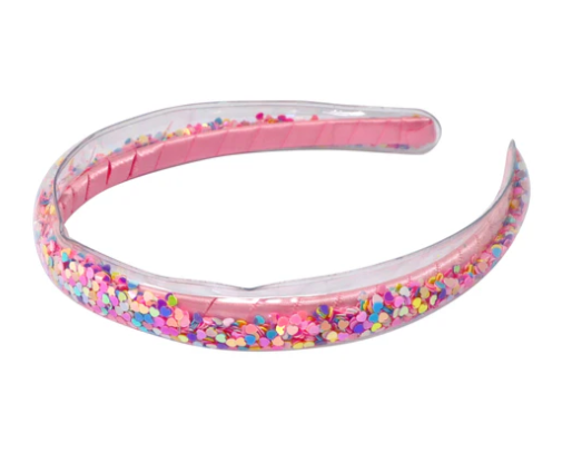 Rainbow Hearts Glitter Headband