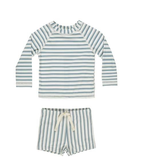 Rashguard Boy Set | Seafoam Stripe