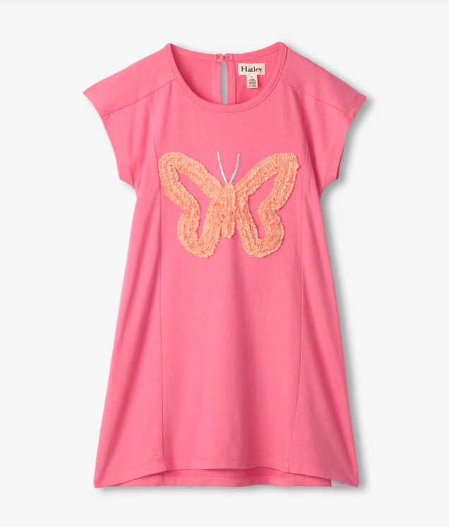 Pink Butterfly A-Line Panel Dress