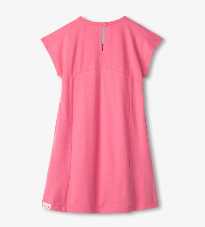 Pink Butterfly A-Line Panel Dress