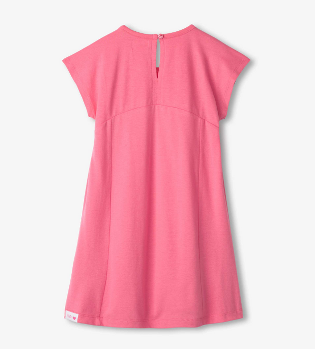 Pink Butterfly A-Line Panel Dress