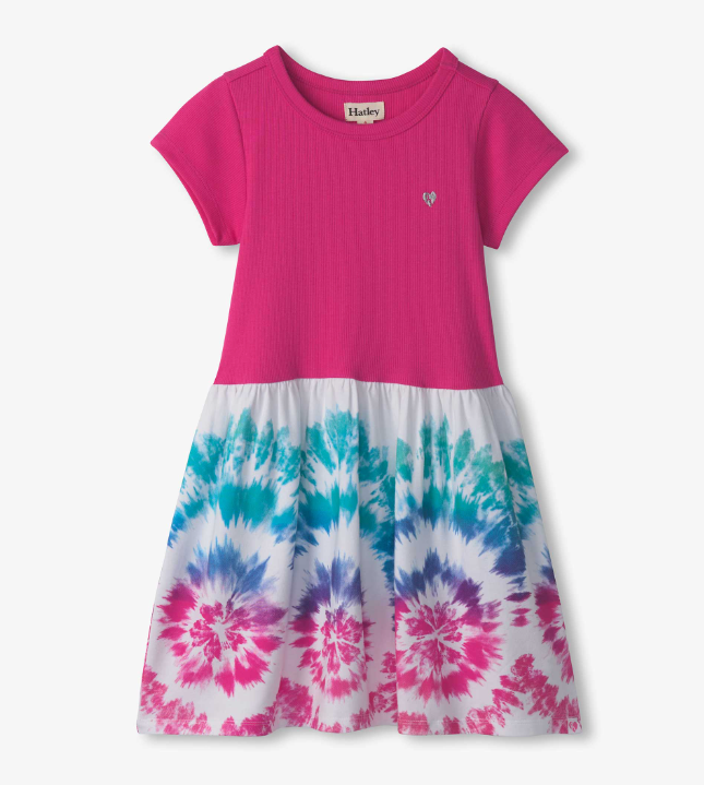 Sunburst Mixed Fabric Dress