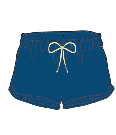 Navy French Terry Paperbag Shorts