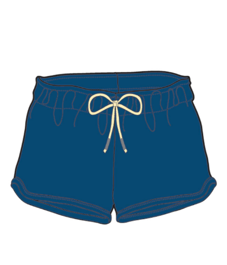 Navy French Terry Paperbag Shorts