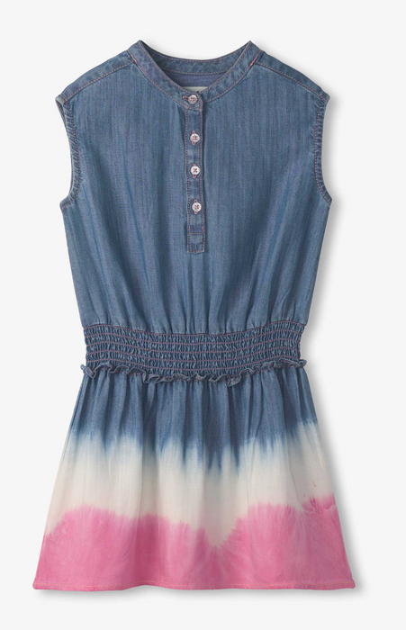 Sunset Dip Dye Smocked Waist Dress