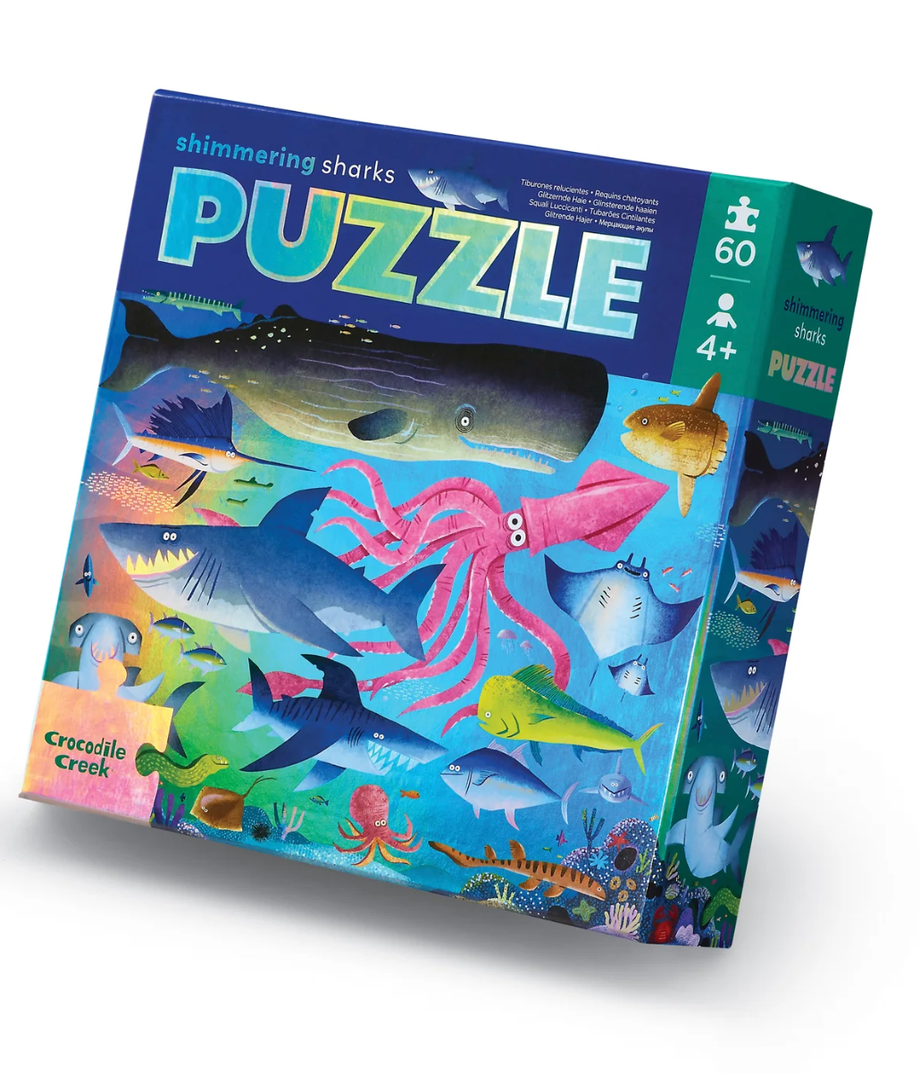 60pc Foil Puzzle | Shimmering Sharks