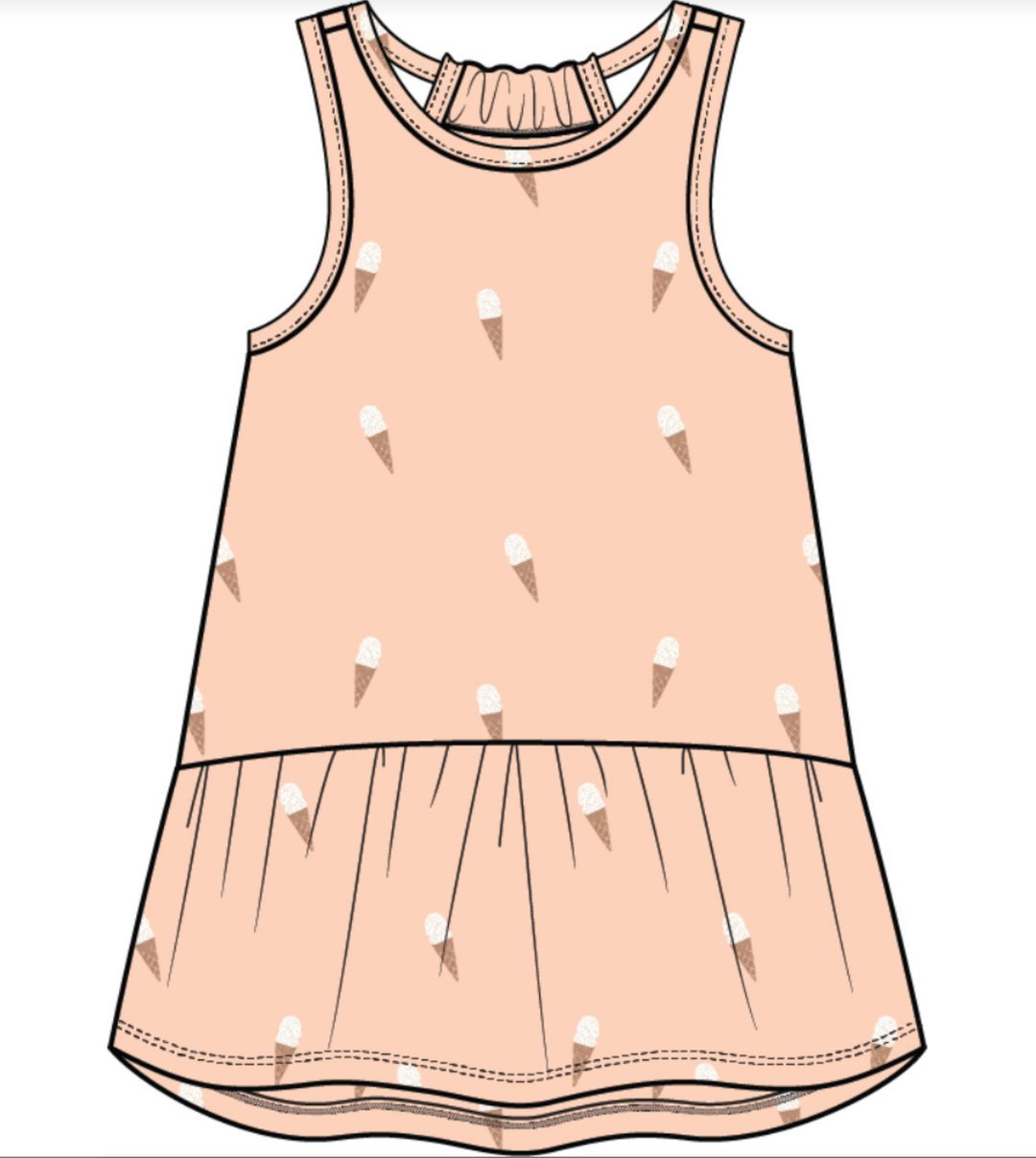 Peach Ice Cream Sleeveless Dress
