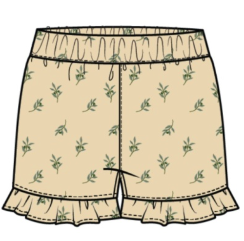 Yellow Floral Woven Shorts
