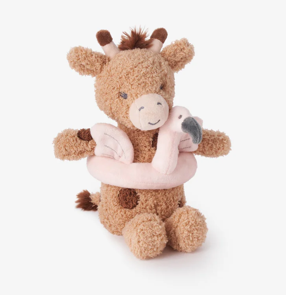 Plush Giraffe w/Flamingo Floaty