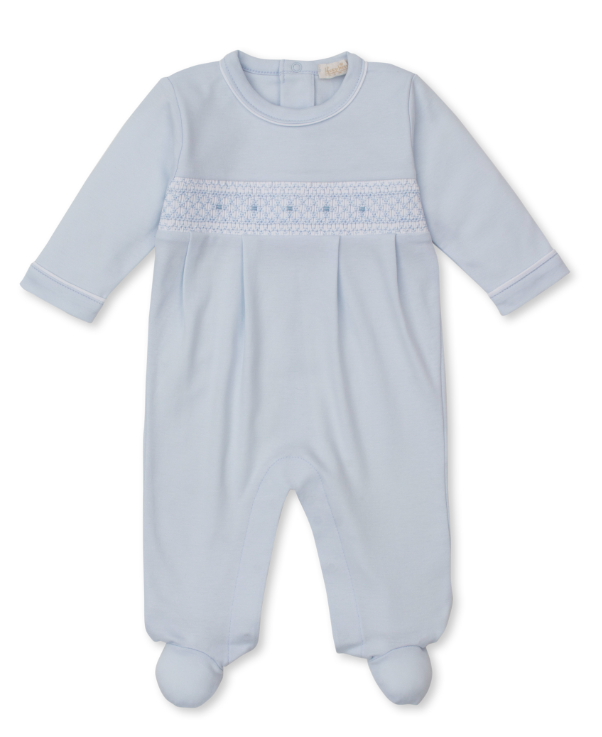 CLB Fall 25 Footie w/ Hand Smock | Lt Blue