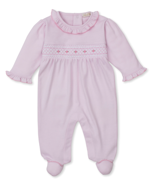 CLB Fall 25 Footie w/ Hand Smock | Pink