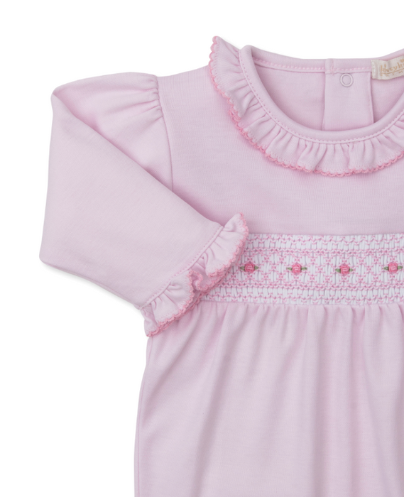 CLB Fall 25 Footie w/ Hand Smock | Pink