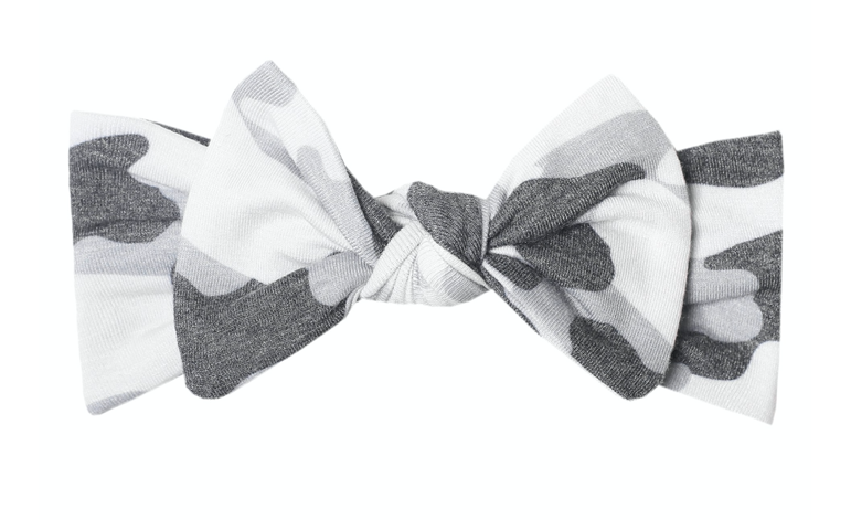 Copper Pearl Knit Headband Bow