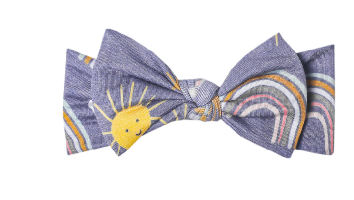 Copper Pearl Knit Headband Bow