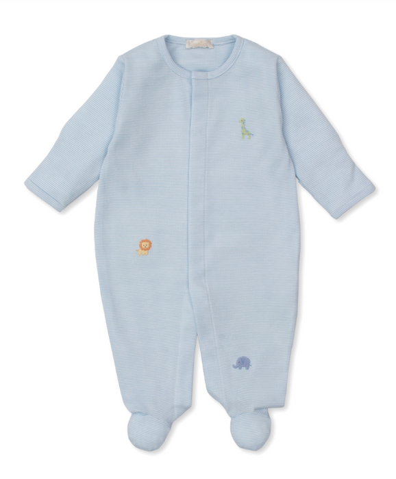 Lt Bue SCE Safari Wild Footie w/Hand Embroidery