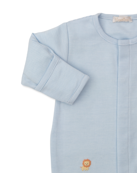Lt Bue SCE Safari Wild Footie w/Hand Embroidery
