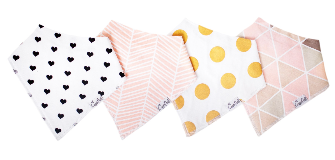 Copper Pearl Bandana Bib Set