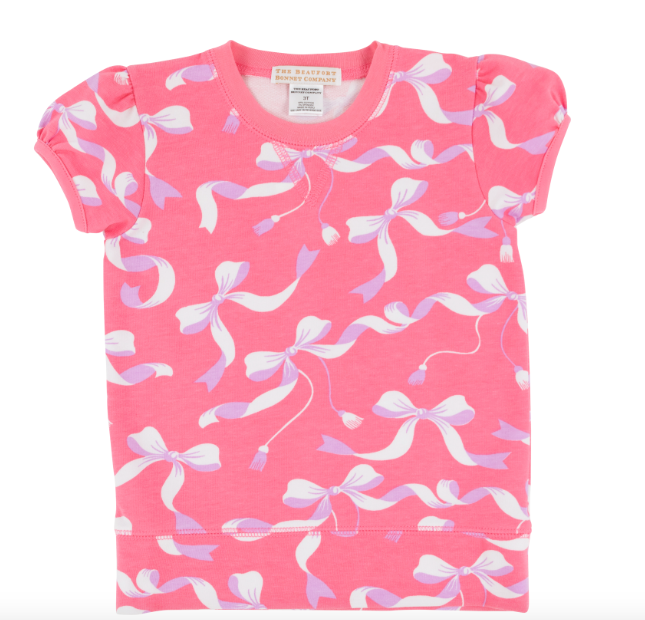 Cassidy Comfy Crewneck Short Puff Sleeve | Bagley Bows Roman Rose