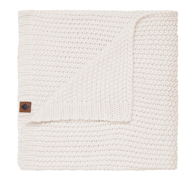 Chunky Knit Baby Blanket | Oat