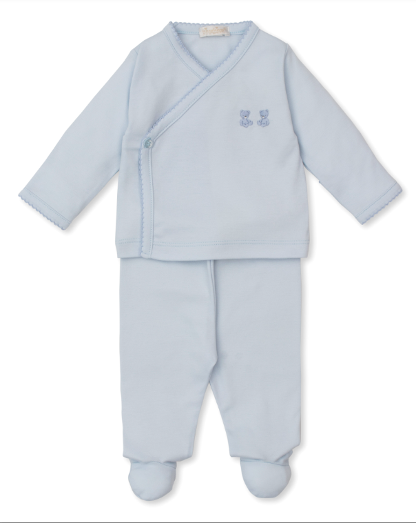 Lt Blue SEC Teddy Bear Footed Pant Set