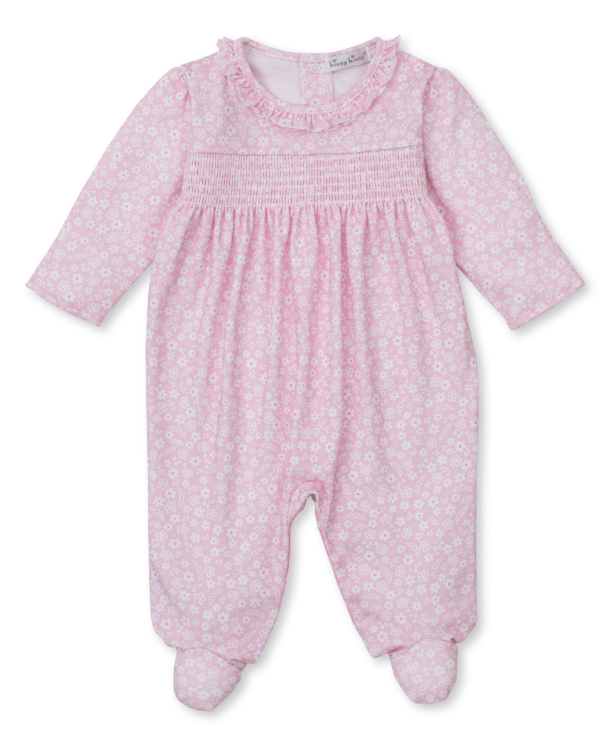 Pink Fall in Bloom Smocked Footie