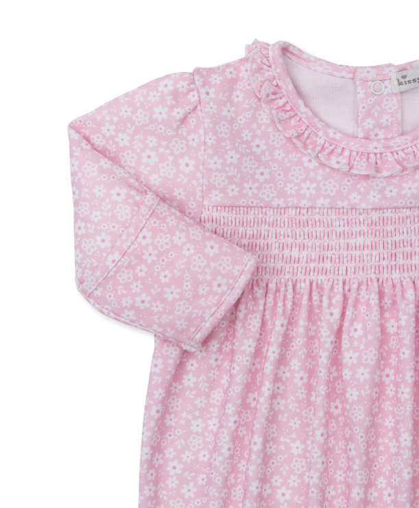 Pink Fall in Bloom Smocked Footie