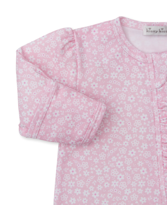 Pink Fall in Bloom Footie w/Zipper