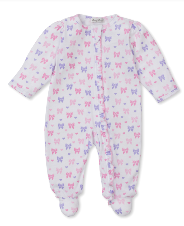 Multi Billowy Bows Footie w/Zipper