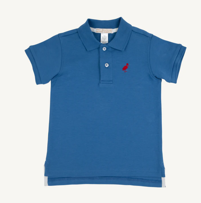 Prim and Proper Polo | Wood Boat Blue w/Richmond Red Stork