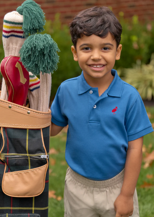 Prim and Proper Polo | Wood Boat Blue w/Richmond Red Stork
